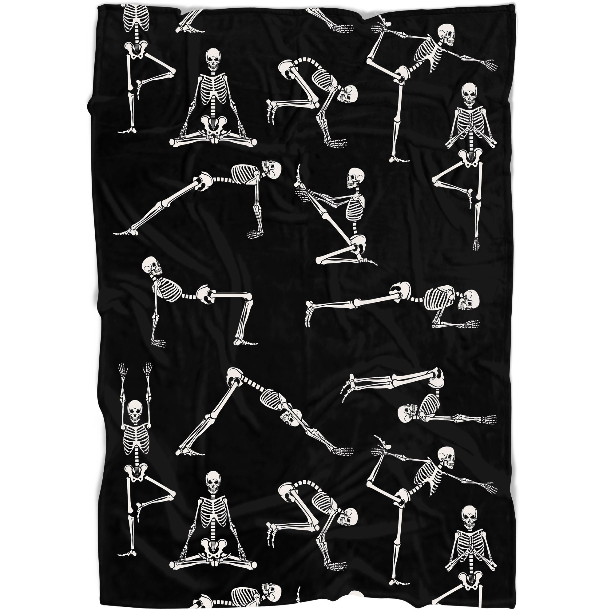 Yoga Skeleton Halloween Blanket – Happy Halloween Skeleton Throw Blanket For Yoga Lovers, Yoga Teacher| Yoga Halloween Gift| Nh36