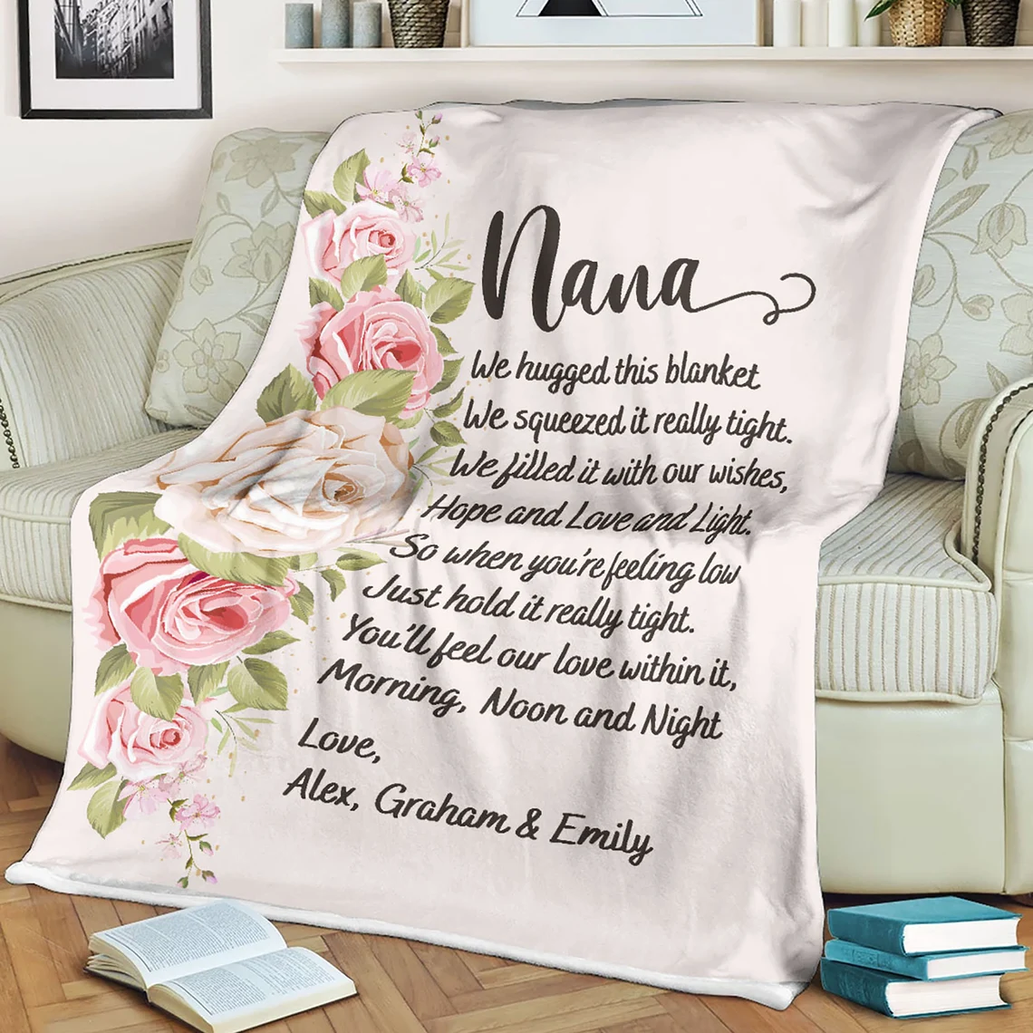 Personalized To My Grandma Fleece Blanket From Grandkids Hope And Love ...