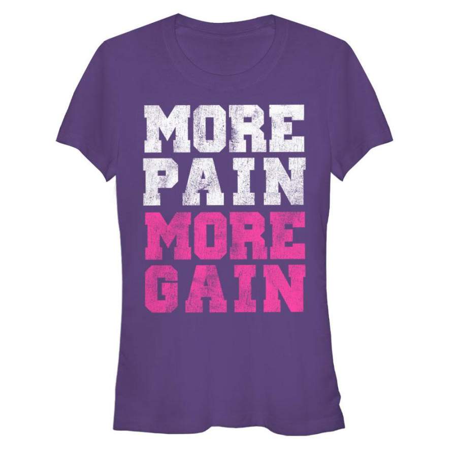 CHIN UP Junior’s More Gain  T Shirt Purple