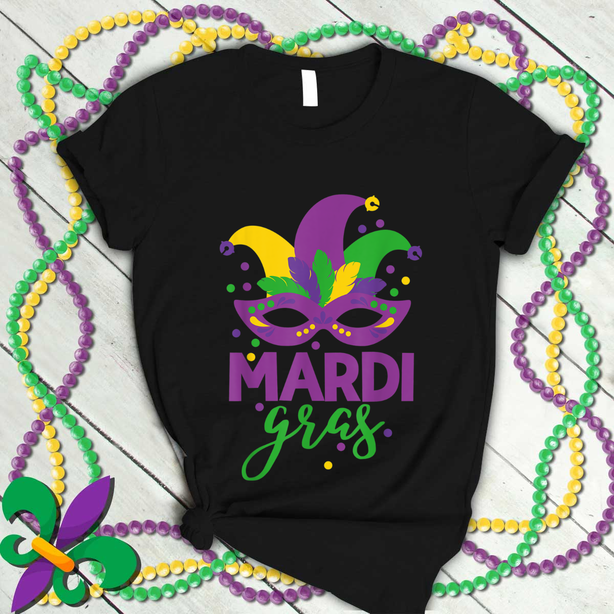 Mardi Gras Capuchon Mask New Orleans Carnival Costume T-Shirt