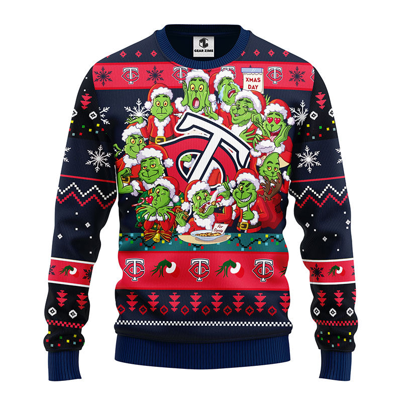 Minnesota Twins 12 Grinch Xmas Day Christmas Ugly Sweater