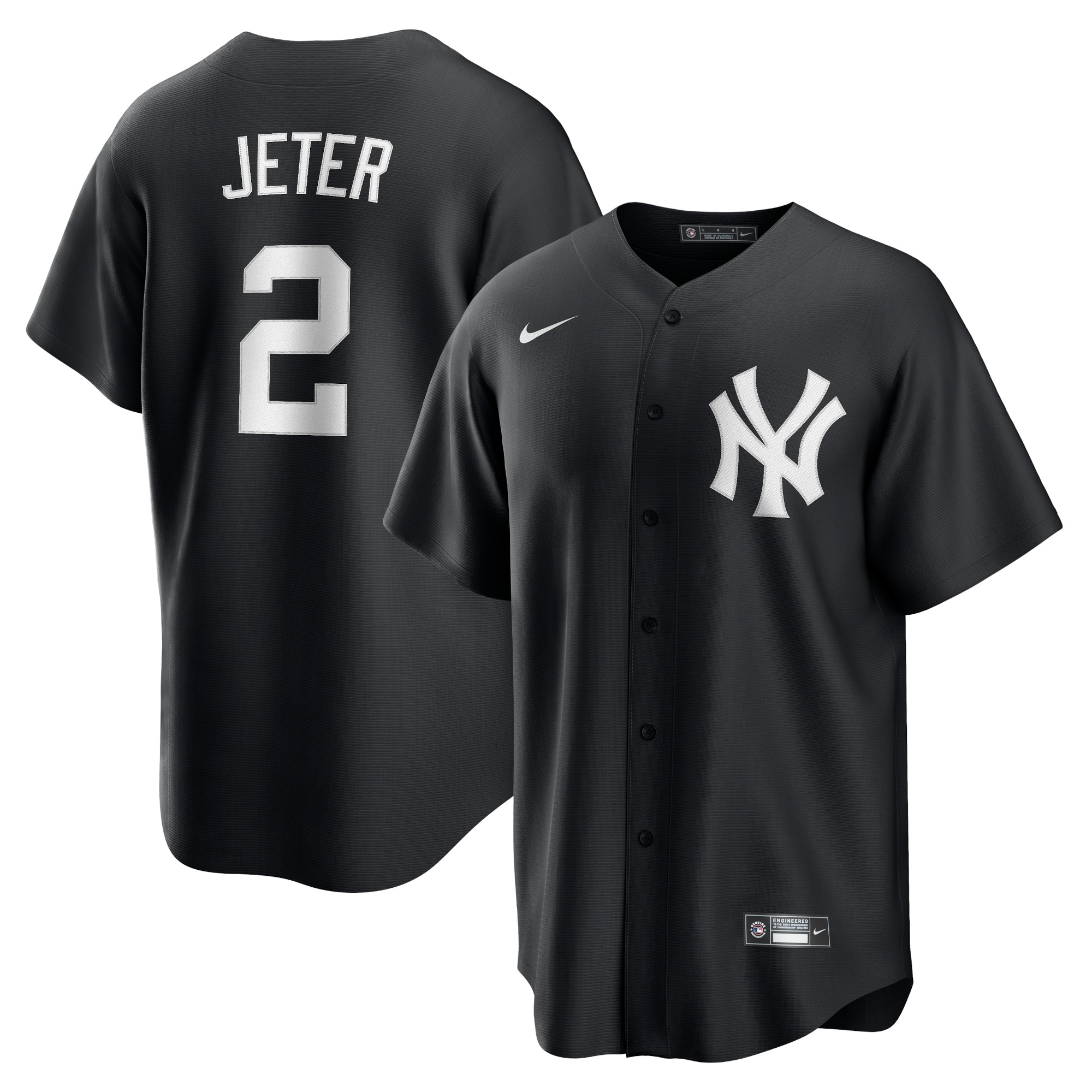 Men’s New York Yankees Derek Jeter Black Official Player Jersey