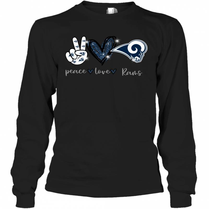 Peace Love Rams gift for Los Angeles Rams Fans Long Sleeve T-Shirt