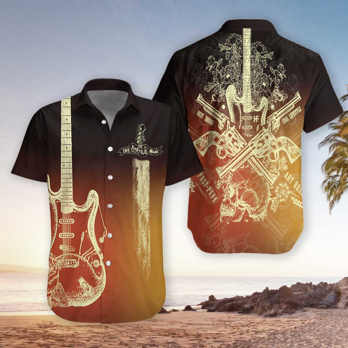 Guitar Rock Hawaii Shirt For Men And Women Ha15761