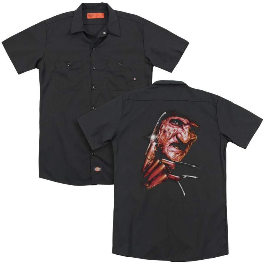 A Nightmare on Elm Street Freddys Face Men’s Work Shirt