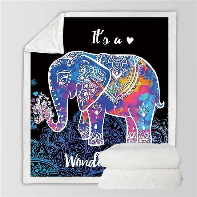 It’s a Wonderful Day Elephant Throw Blanket