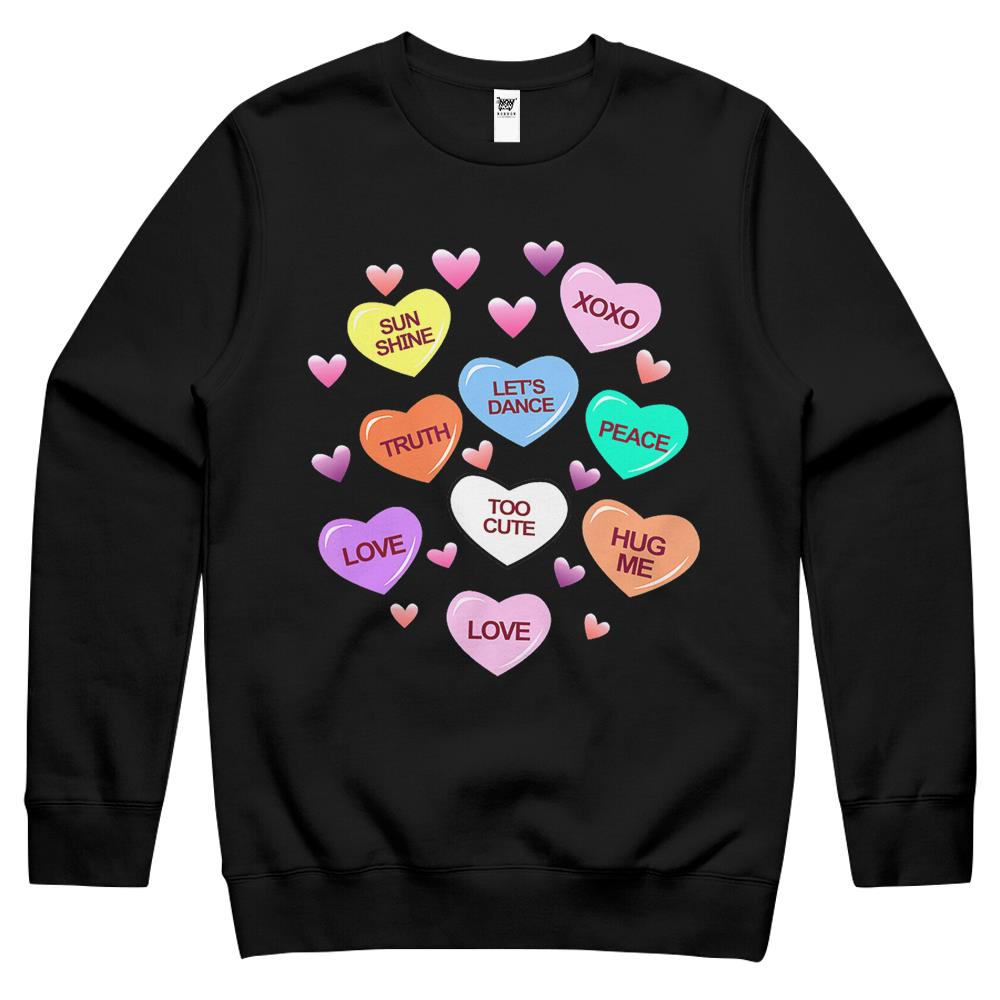 Valentine Candy Heart Shirt Men Women & Valentines Crewneck Sweatshirt