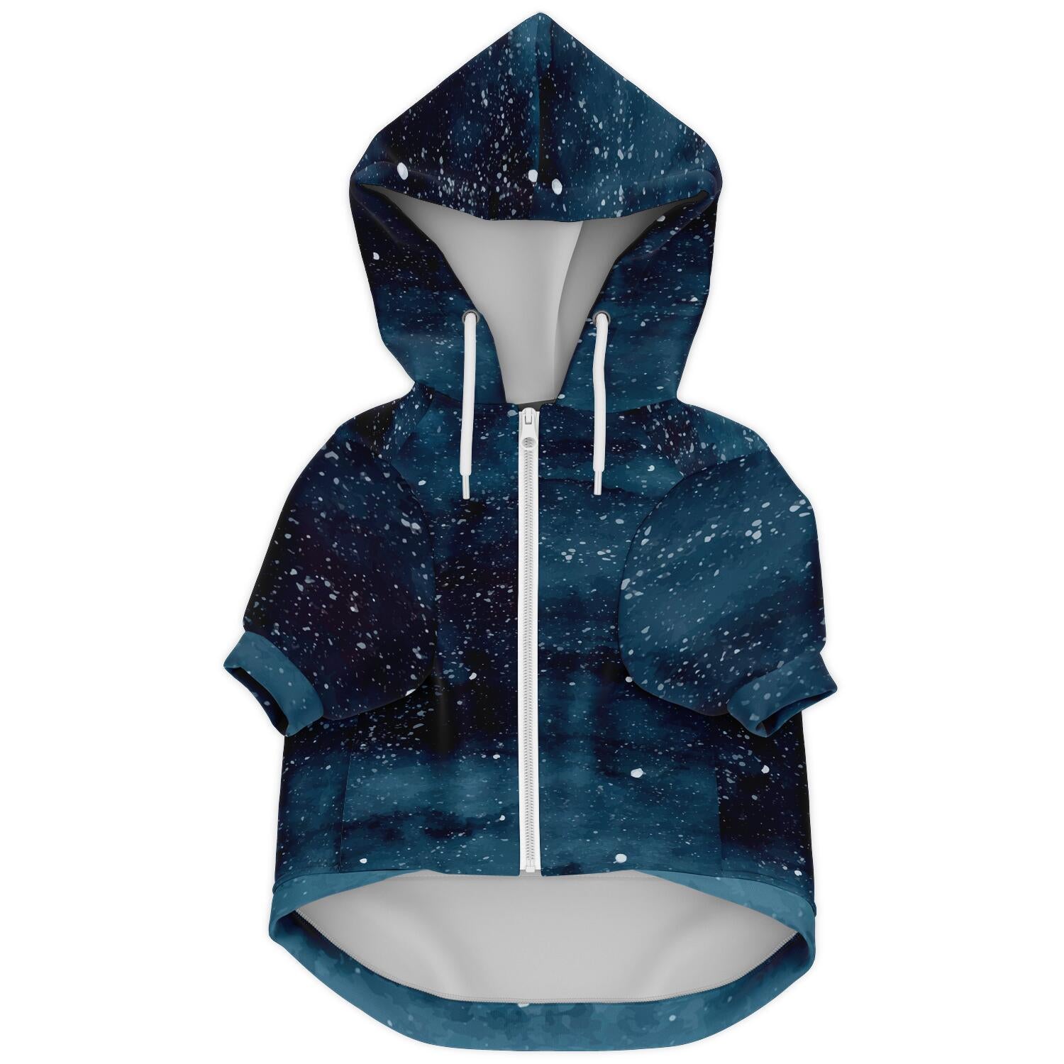 Zip-Up Dog Hoodie – Winter Night