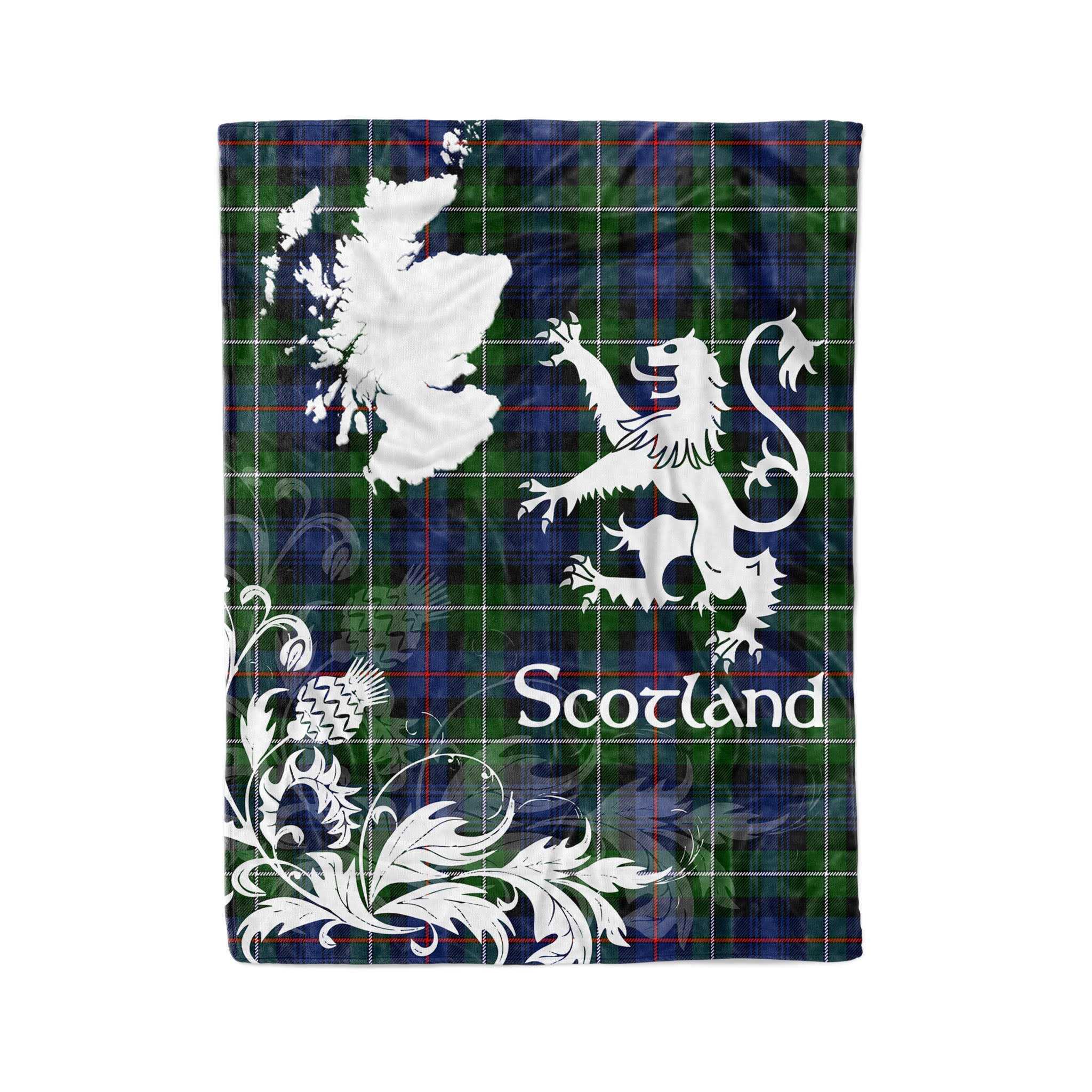 Tartan Plaid Fleece Blanket Tartan Blanket Thistle And Lion Scottish Clan Mackenzie Plaid Blanket