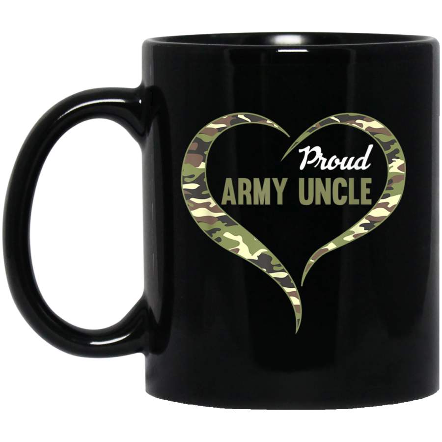 Proud Uncle Army Heart Camo Military  Veterans Day Christmas Gift Mug