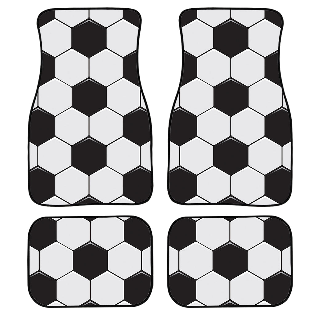 Soccer Ball Texture Print Front And Back Car Floor Mats, Front Car Mat