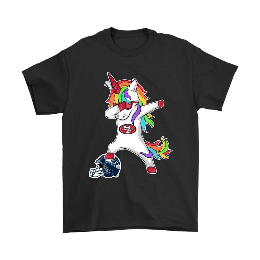 Football Dabbing Unicorn Steps On Helmet San Francisco 49ers Shirts