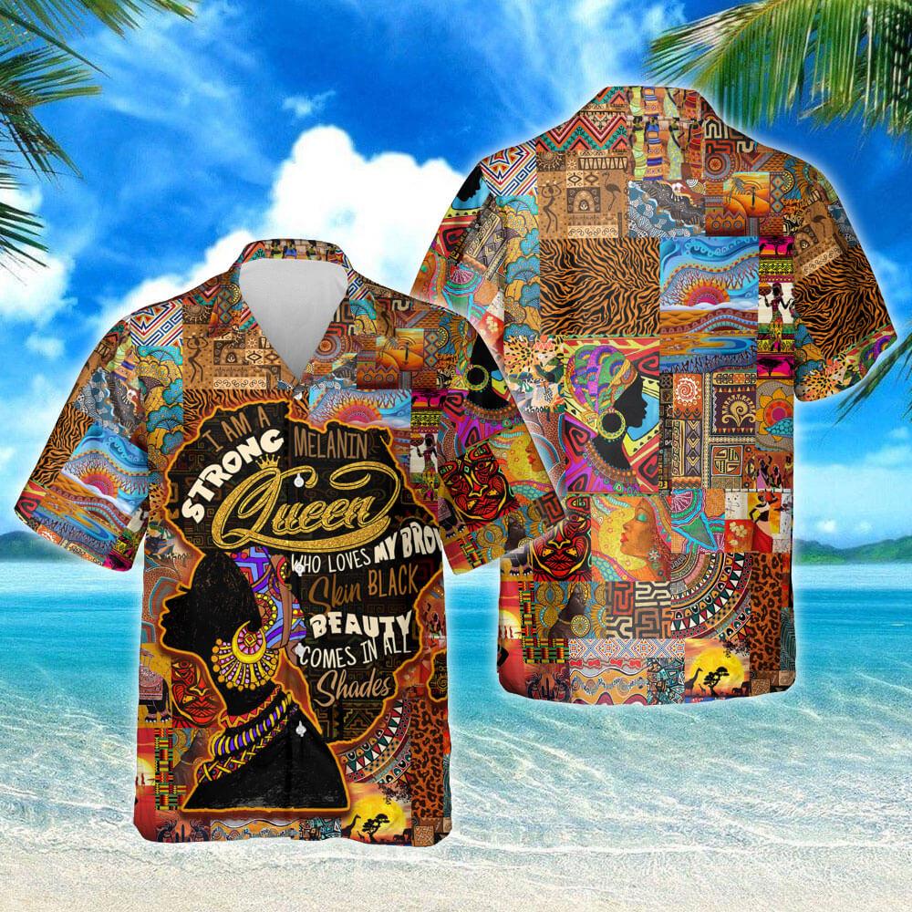 Strong Melanin Queen Hawaiian Shirt | For Men & Women | Adult | Hl1614