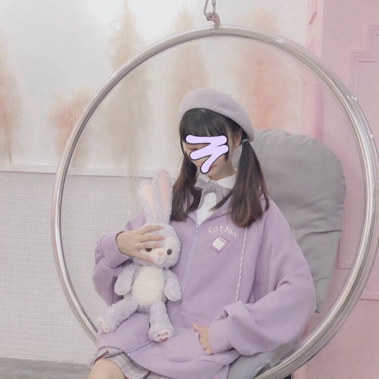 2022 Kawaii Zip Up Bunny Hoodie Harajuku Soft Girl Rabbit Eras Japan Style Oversized Harajuku y2k Autumn Cute Sweatshirt Velvet alx