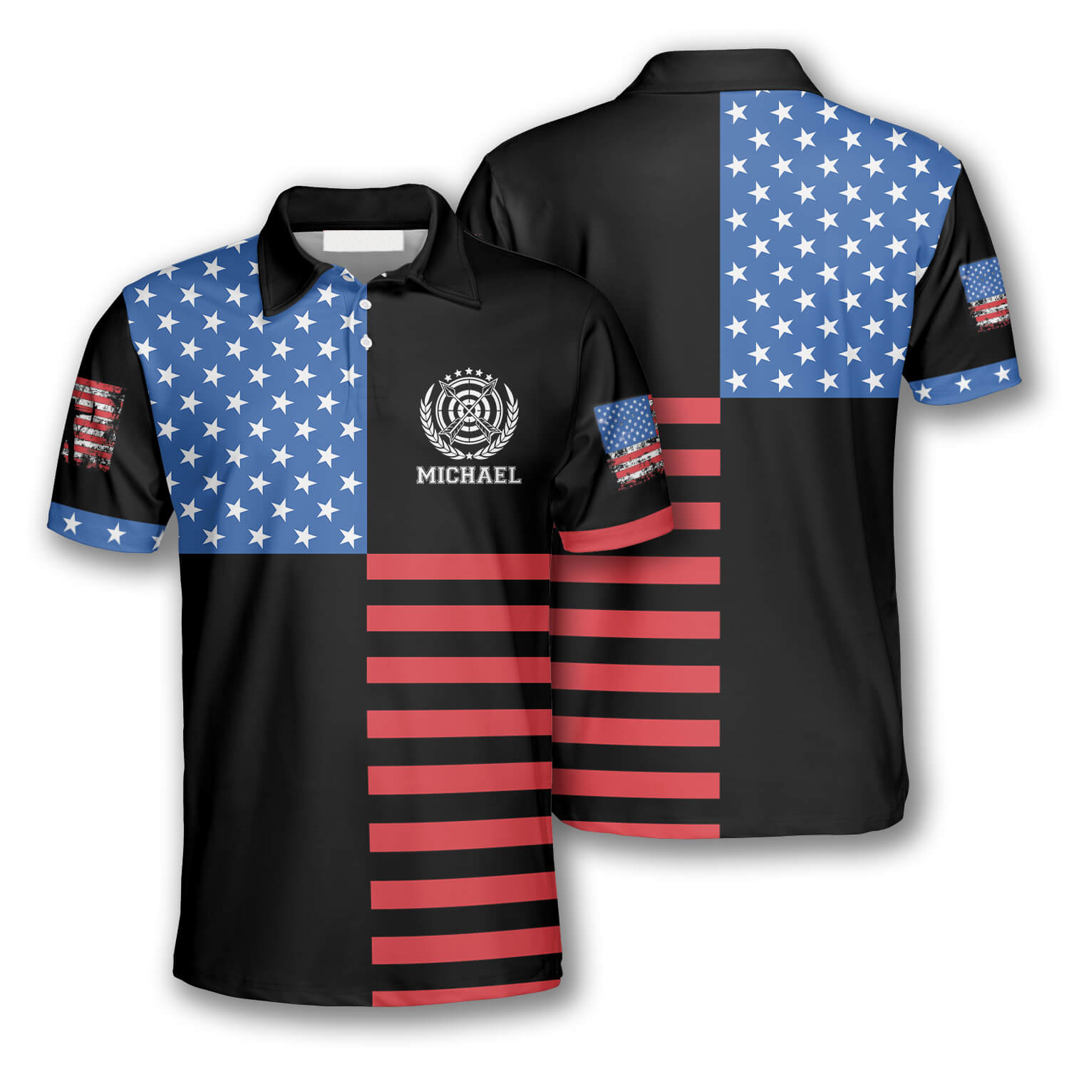 3D All Over Print Archery American Flag Logo Custom Archery Shirts For Men, Archery Shirt, Flag Shirt