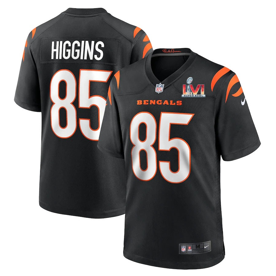 Cincinnati Bengals Tee Higgins 85 2022 NFL Superbowl Lvi Match Black Jersey Gift For Bengals Fans