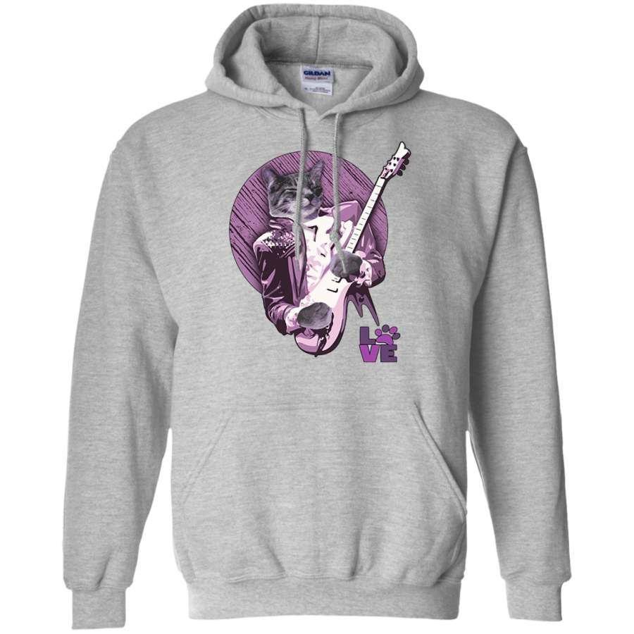 PURPLE KITTEN LOVE ROCKING GUITAR PLAYING MUSICAL CAT SHIRT Hoodie