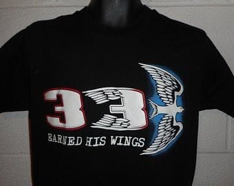 Vintage Rip Dale Earnhardt Sr #3 Earned His Wings T-shirt 8322