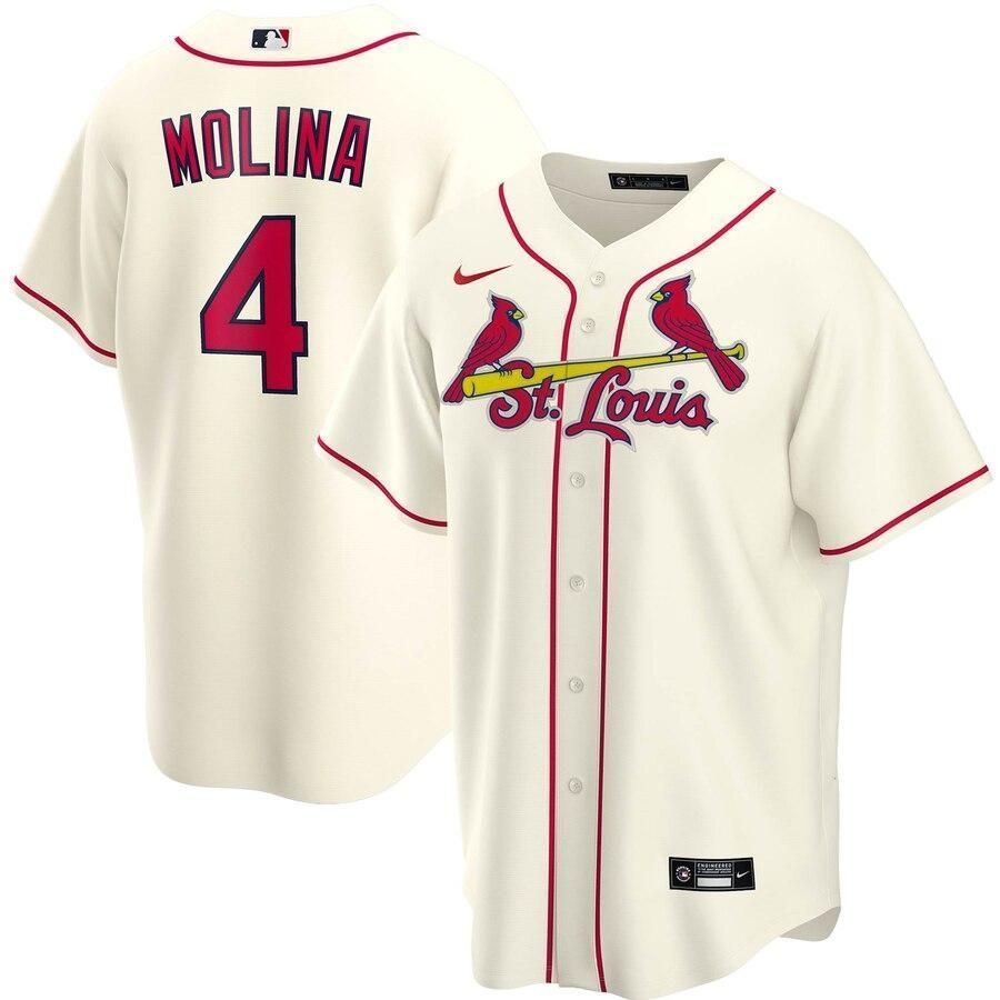 Yadier Molina St. Louis Cardinals Alternate 2021 Replica Player Cream 3D Jersey