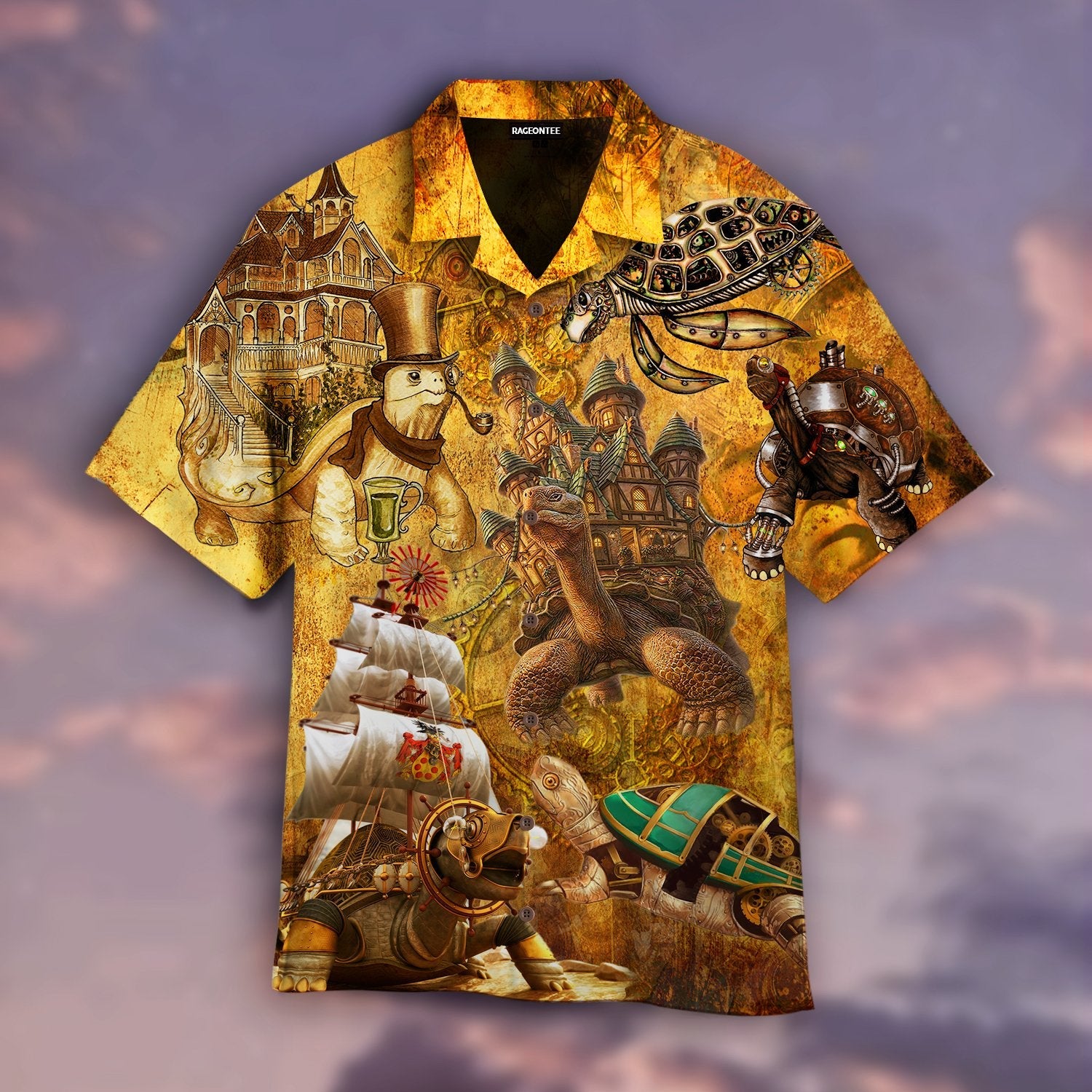 Turtle Steampunk Hawaii Shirt For Men Women Adult Ha29036