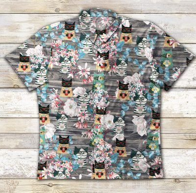 Gettyshirt Camo Flower Ad Vintage Cotton Mens Hawaii Ha21244