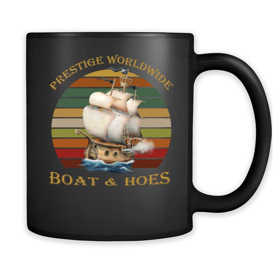 Prestige Worldwide Boats And Hoes, Vintage Retro Design – Full-Wrap Coffee Black Mug