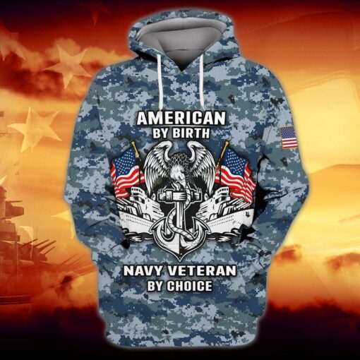 Navy Veteran By Choice 3D All Over Print Shirts For Men & Women, Happy Veteran Memorial 3D Shirts, Veteran Day