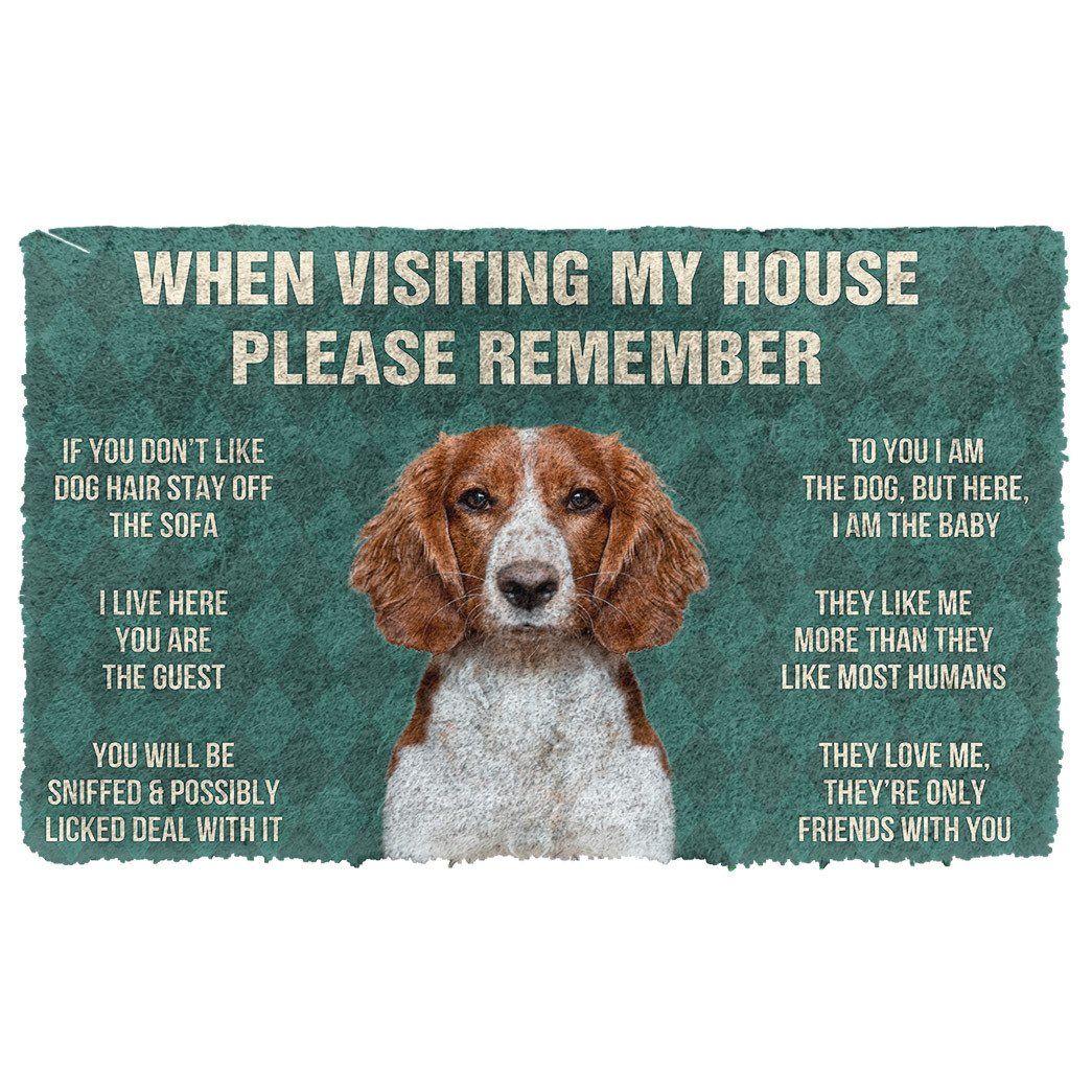 3D Please Remember Welsh Springer Spaniel Dogs House Rules Doormat