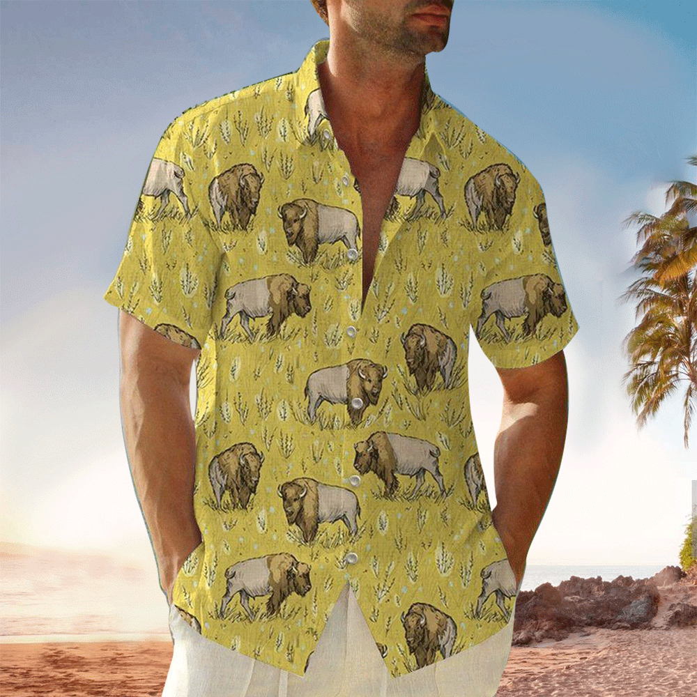 Bison Hawaii Shirt Aloha Ha59172