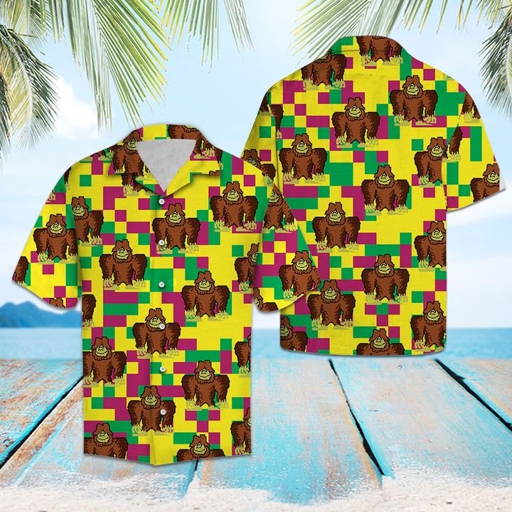 Lovely Bigfoot Hawaii Shirt Summer Button Up For Couple Ha40033