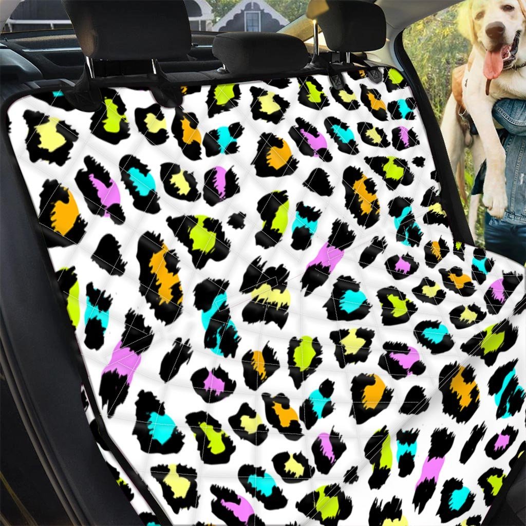 White Leopard Pet Car Seat Cover