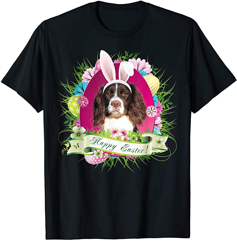 Bunny English Springer Spaniel Dog Happy Easter Day Lover T-Shirt