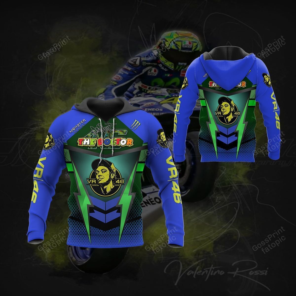 3D ALL OVER VR46 YZ SHIRTS VER 12