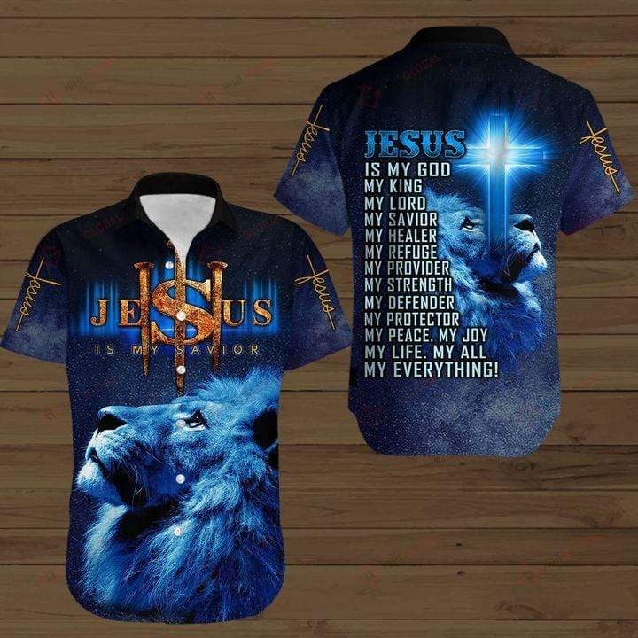 Lion Jesus Is My Savior Hawaii Aloha Shirts Kv Ha44017