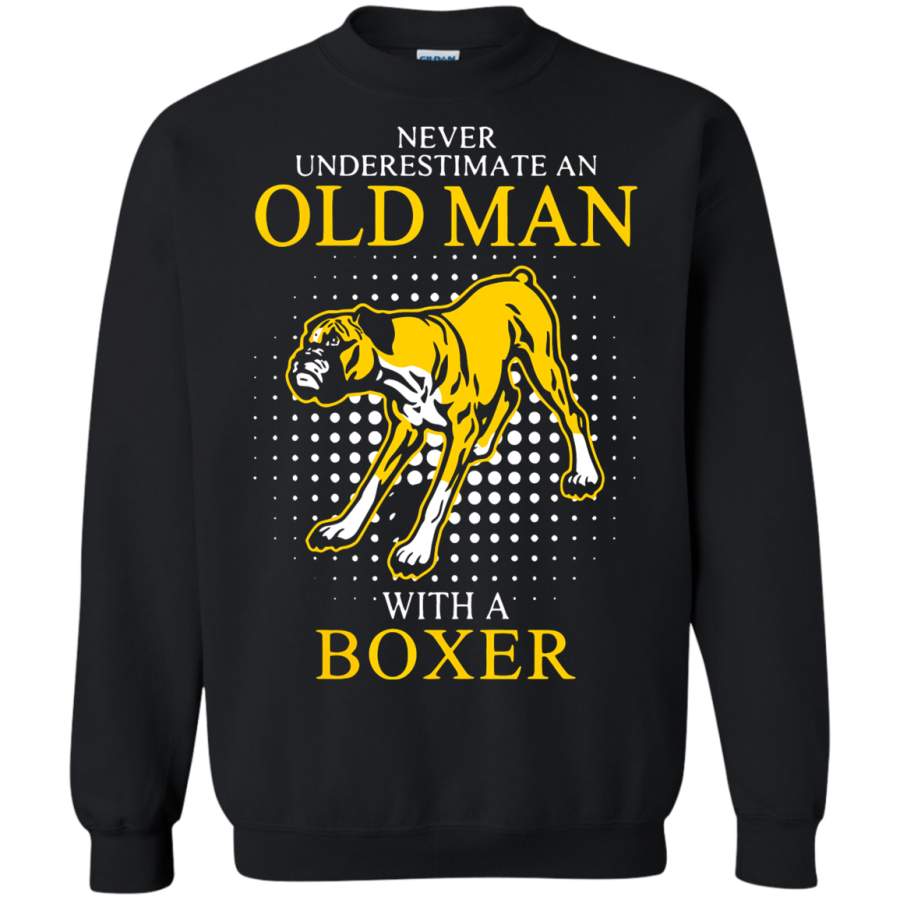 AGR Never Underestimate An Old Man With A Boxer Dog Sweatshirt