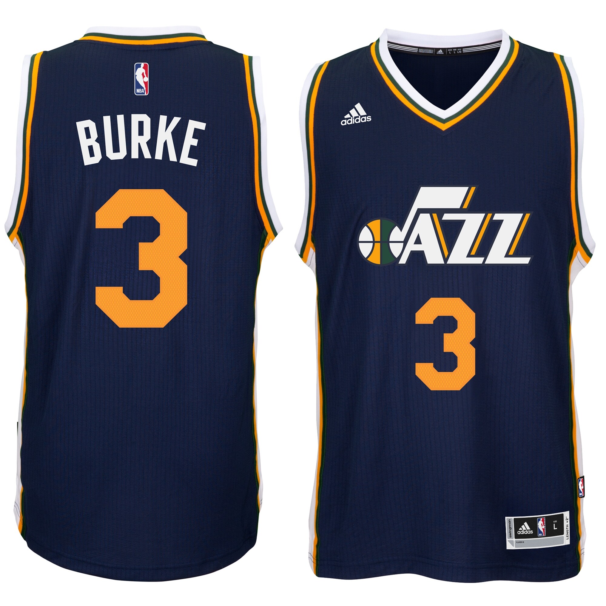 Trey Burke Utah Jazz adidas Player Swingman Road Jersey – Navy