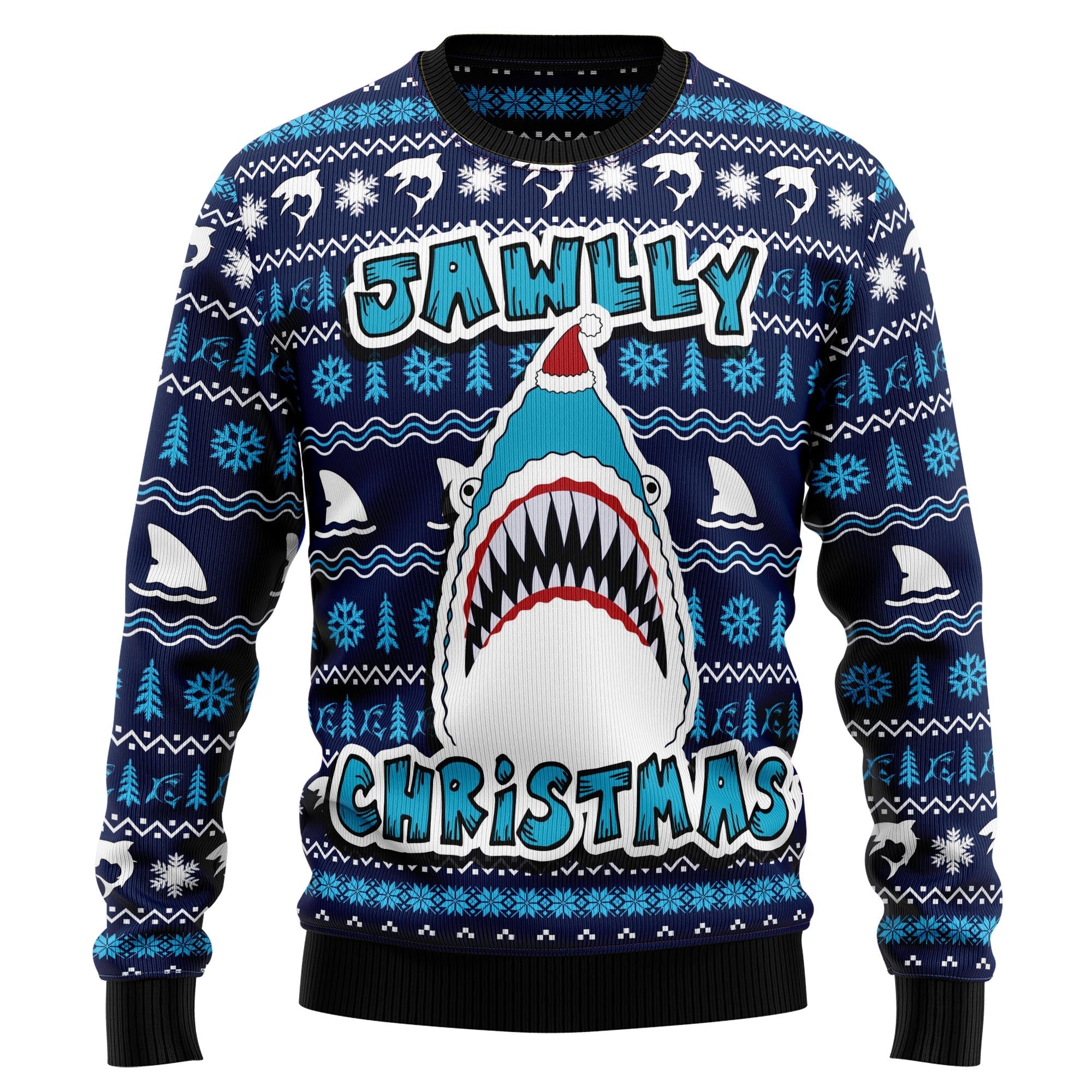 Shark Jawlly Christmas Gift For Christmas – Christmas Unisex Crewneck Sweater – Ugly Christmas Sweater