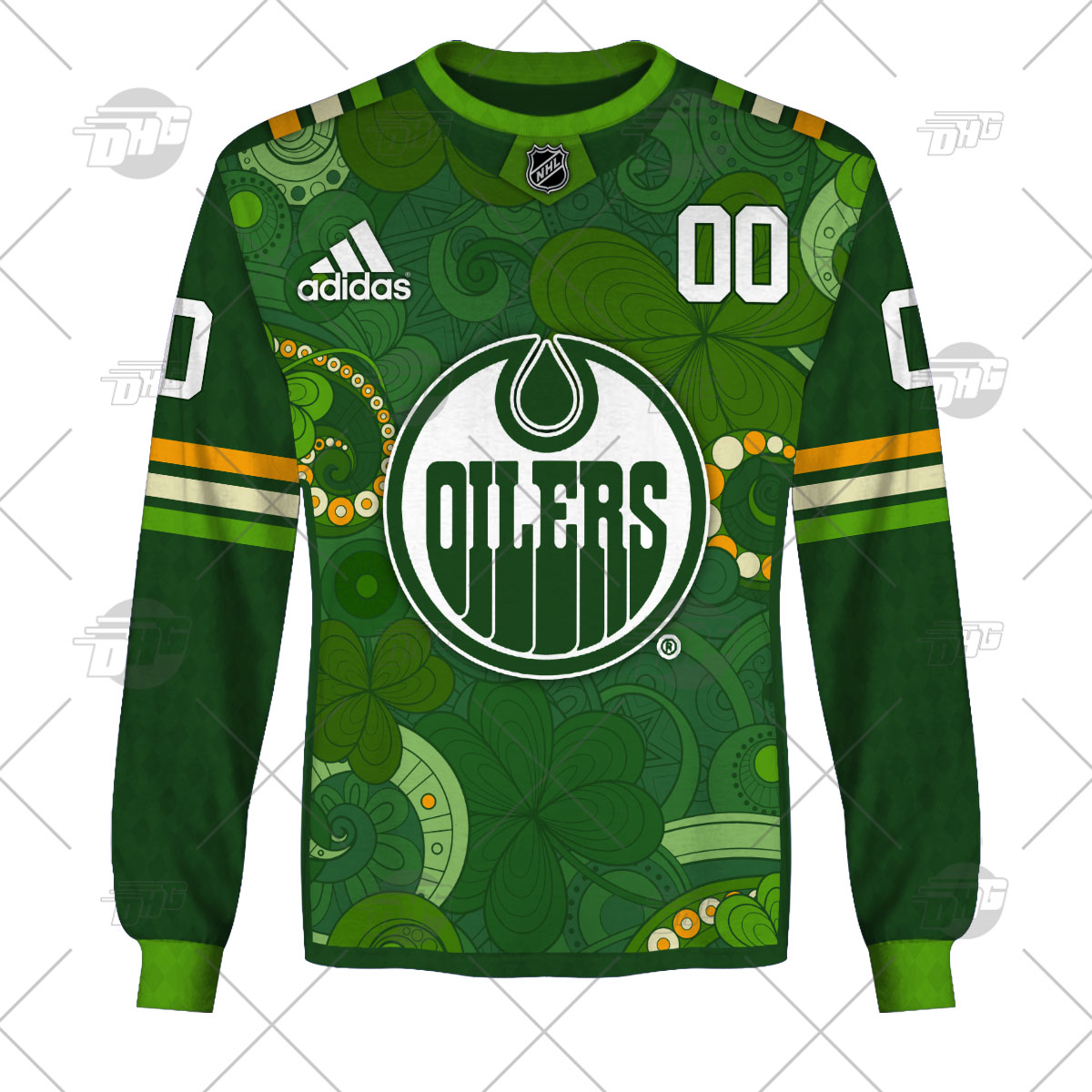 Edmonton Oilers Custom Name Number 2022 St Patricks Day Gift For Fan 3D Full Printing Sweatshirt