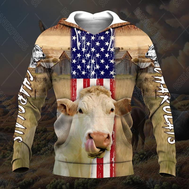 Animal Charolais Patriot Hoodie