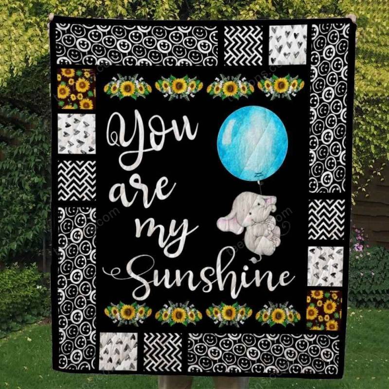 ELEPHANT YOU ARE MY SUNSHINE Blanket TH0807 Quilt