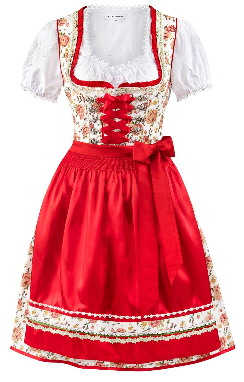 Women’s Traditional Flower Pattern Oktoberfest Dirndl Dress Bavarian German Beer Wench Cosplay Halloween Carnival Costumes alx