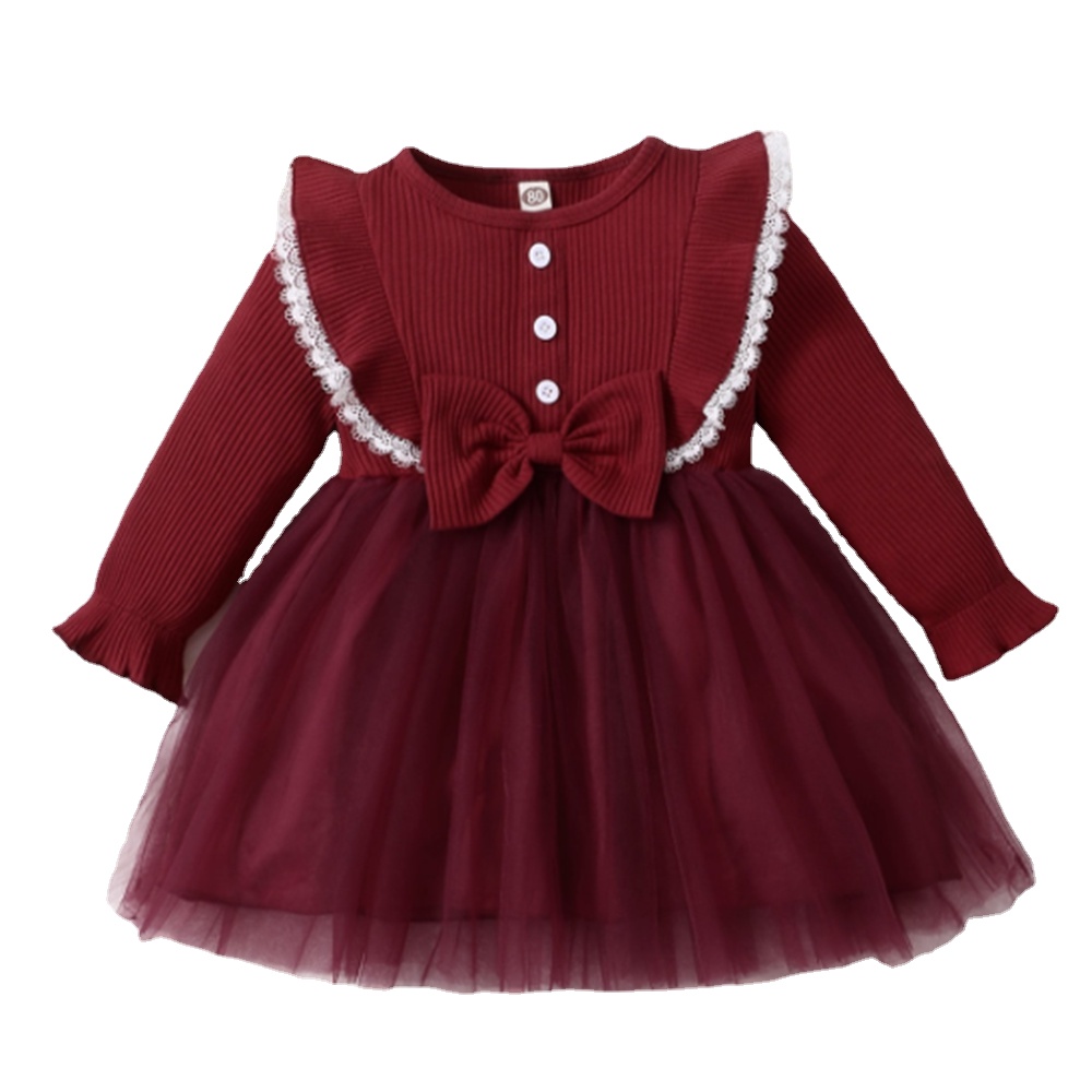 3-24Months Newborn Baby Girl Dress Long Sleeve Mesh Tutu Princess Dresses Autumn Fashion Baby Girl Party Derss alx