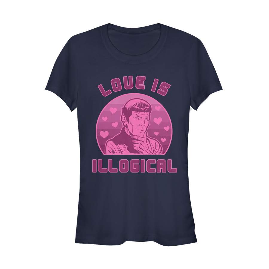 Star Trek Junior’s Valentine Spock Love is Illogical  T Shirt