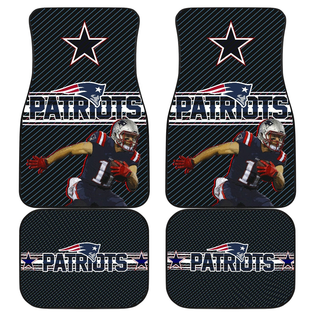 New England Patriots American Football Team Julian Edelman 11 Grab Rugby Ball And Running Car Floor Mats