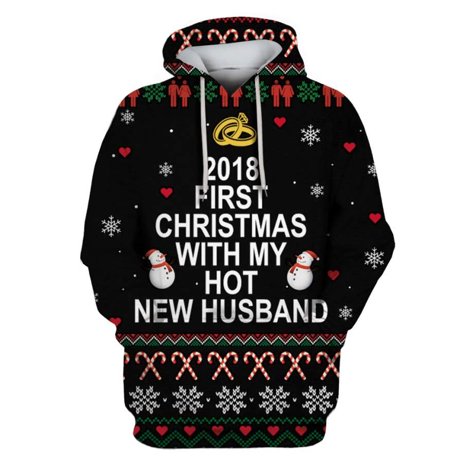 2018 First Christmas With My Hot New Husband Custom T-shirt – Hoodies Apparel