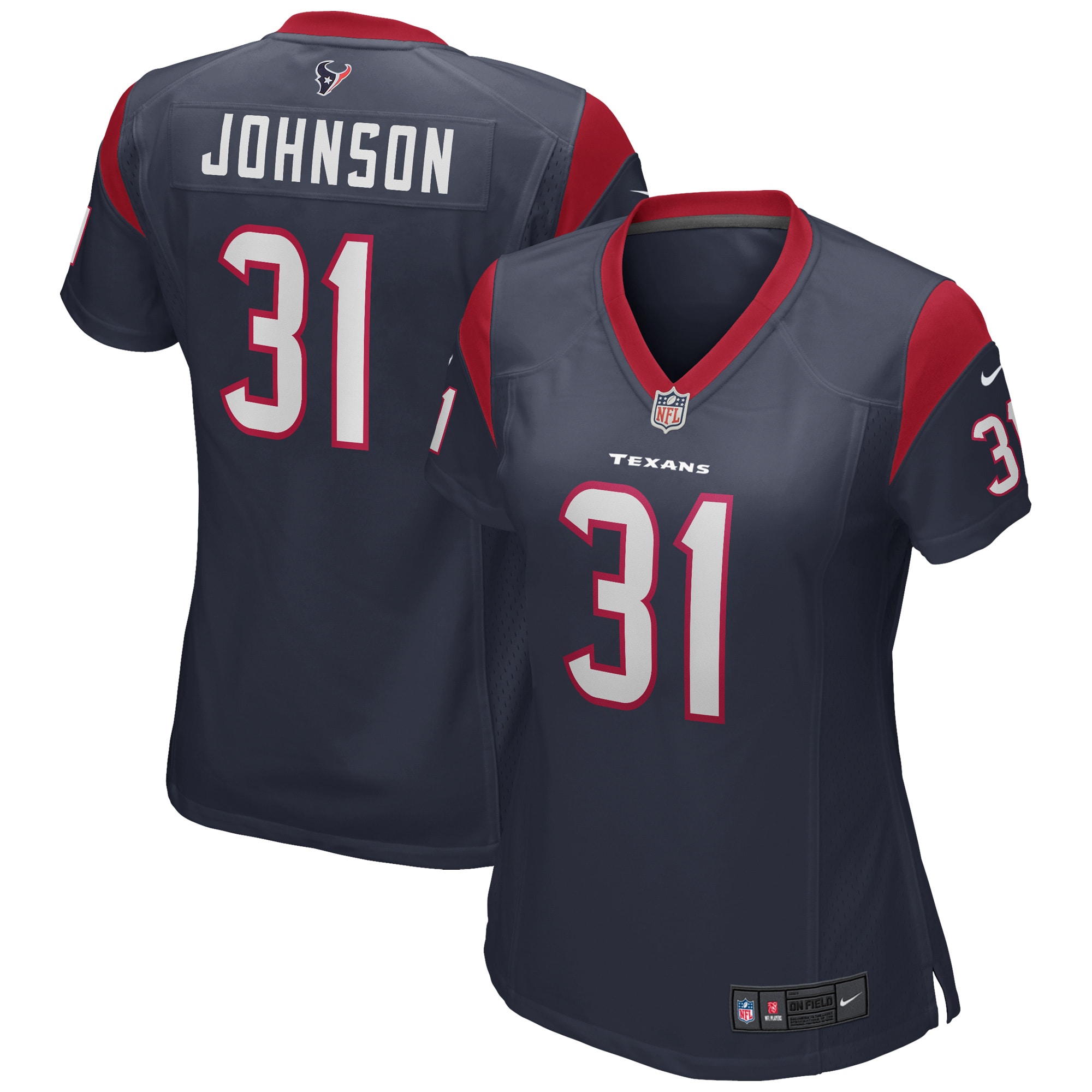 David Johnson Houston Texans Women's Game Player Jersey – Navy