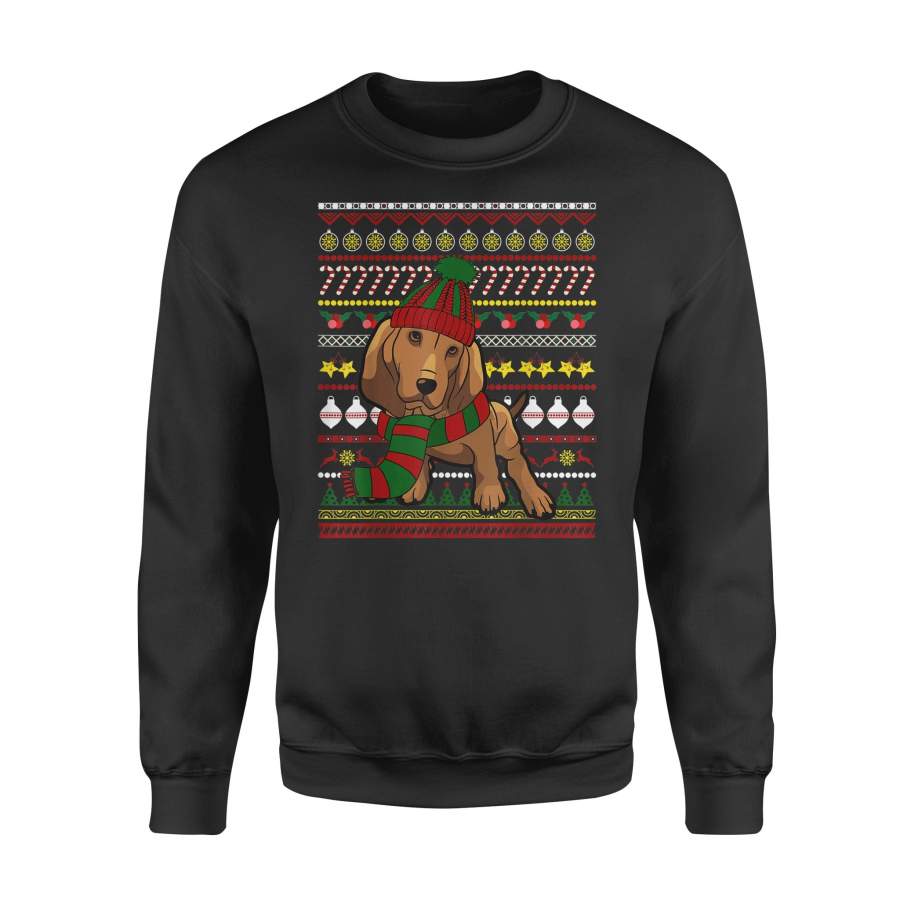 Bloodhound Santa Claus Ugly Sweater Dog Gift T Shirt – Standard Fleece Sweatshirt