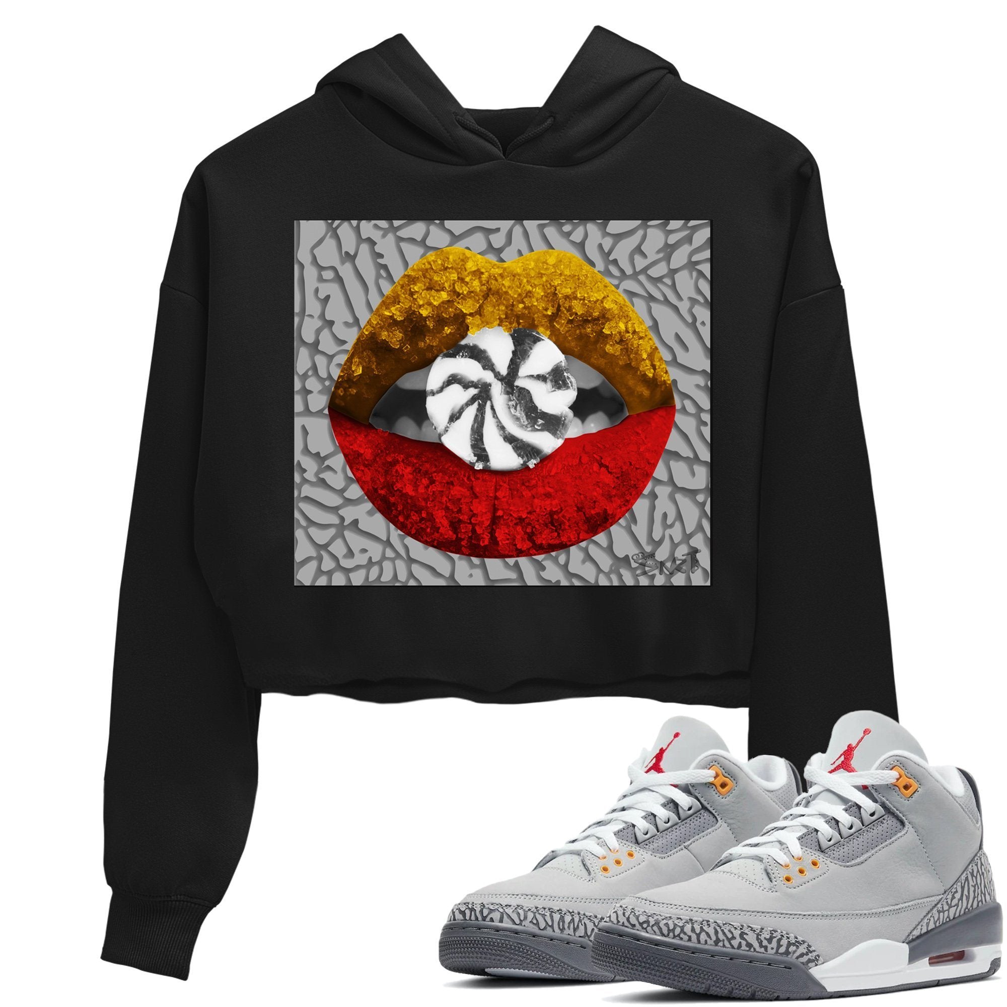 Lips Candy Crop Hoodie – Air Jordan 3 Cool Grey