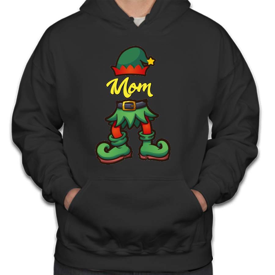 Mom Elf Christmas Design | Xmas Santa Helper Hoodie