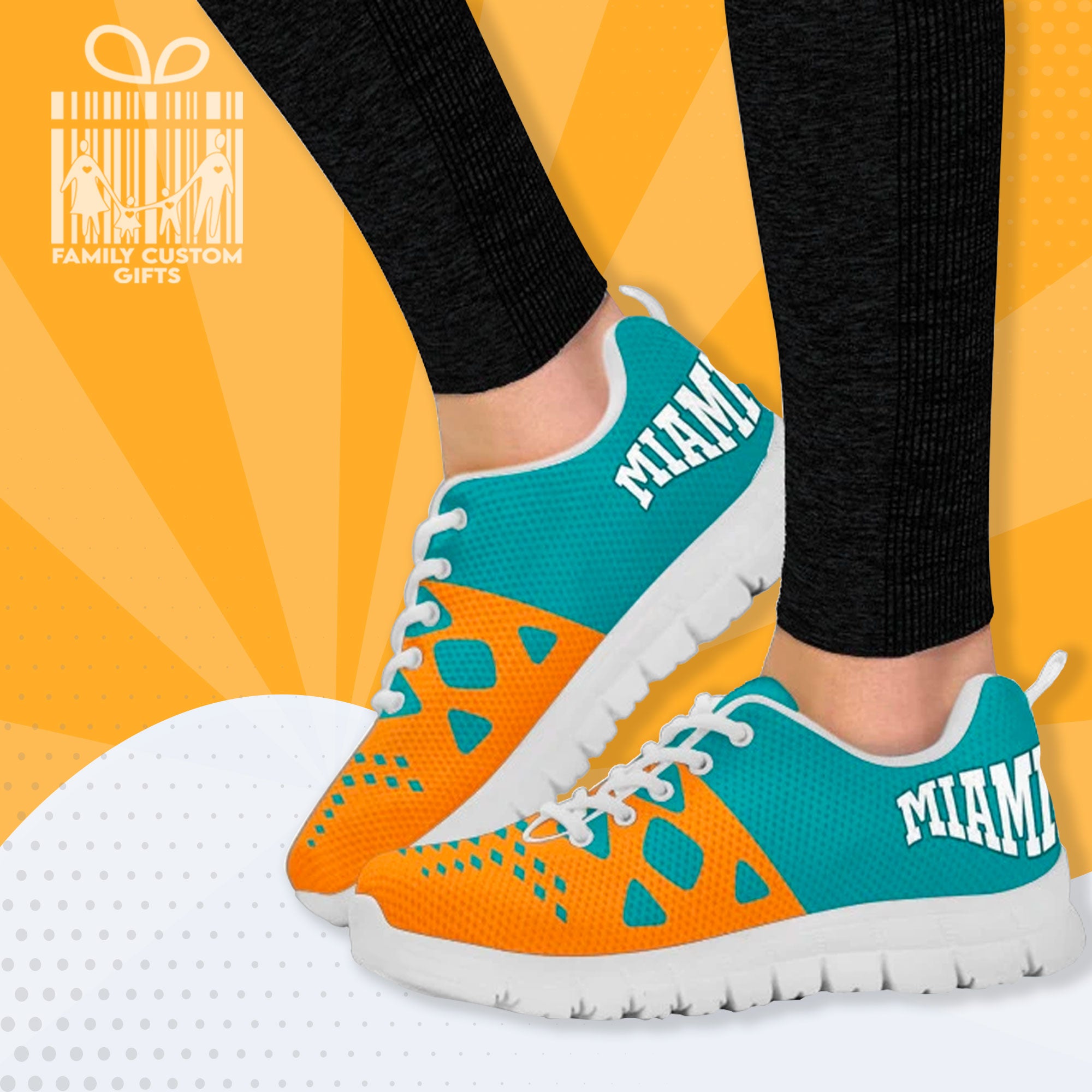 Miami Dolphins Custom Shoes For Men Women 3D Print Fashion Sneaker Gifts For Her Him